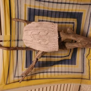 Womens tan knit beanie winter hat toboggan